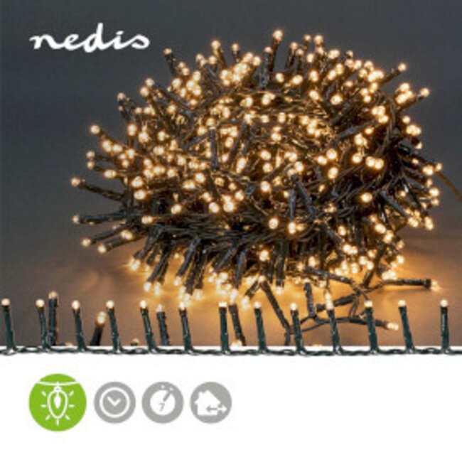 Kerstverlichting | Compacte cluster | 700 LED's | Warm Wit | 14.00 m | Licht effecten: 7 | Binnen & Buiten | Netvoeding