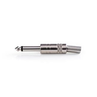 Nedis 6,35 mm Audioconnector | Recht | Male | Vernikkeld | Soldeer | Diameter kabelinvoer: 6.8 mm | Metaal | Metaal | Polybag | 25 Stuks