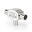 Satelliet- en Antenne-Adapter | IEC (Coax) Male | 2x Coax Female | Vernikkeld | 75 Ohm | T-Splitter | Metaal | Zilver | 1 Stuks | Doos