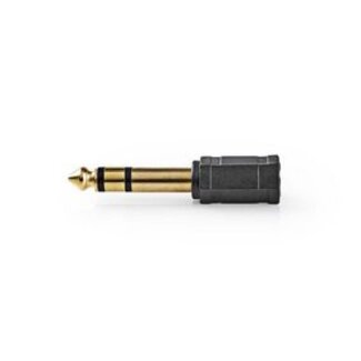 Nedis Stereo-Audioadapter | 6,35 mm Male | 3,5 mm Female | Verguld | Recht | ABS | Zwart | 10 Stuks | Polybag