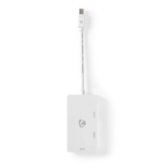 Nedis DisplayPort-Adapter | Mini-DisplayPort Male | DVI-D 24+1-Pins Female / HDMI™ Female / VGA Female 15p | 4K@60Hz | Vernikkeld | Schakelbaar | 0.20 m | Rond | ABS | ABS | Wit | Doos