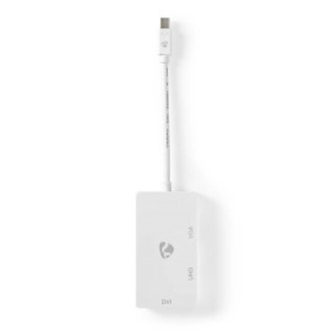 DisplayPort-Adapter | Mini-DisplayPort Male | DVI-D 24+1-Pins Female / HDMI™ Female / VGA Female 15p | 4K@60Hz | Vernikkeld | Schakelbaar | 0.20 m | Rond | ABS | ABS | Wit | Doos