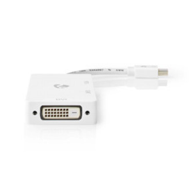 DisplayPort-Adapter | Mini-DisplayPort Male | DVI-D 24+1-Pins Female / HDMI™ Female / VGA Female 15p | 4K@60Hz | Vernikkeld | Schakelbaar | 0.20 m | Rond | ABS | ABS | Wit | Doos