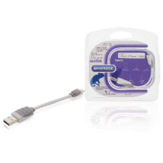 Bandridge Data en Oplaadkabel Apple Lightning - USB A Male 0.10 m Wit