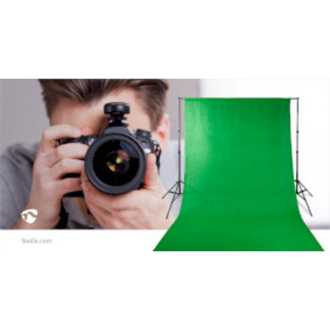 Set Achtergronddoeken voor Fotostudio | 1,90 x 2,95 m | Inclusief reistas | Statieven inbegrepen | Zwart | 1 Stuks