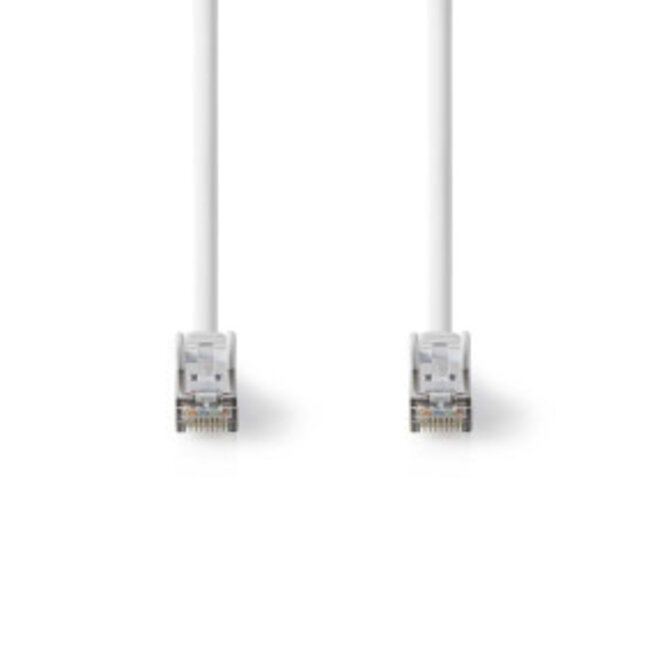 Cat 8.1 Netwerkkabel | S/FTP | RJ45 Male | RJ45 Male | 3.00 m | Rond | LSZH | Wit | Label
