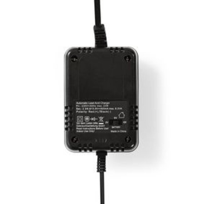 Loodzuuracculader | 2.3 / 6.9 / 13.8 V DC | 0.6 A | Druppelladen | Type C (CEE 7/16) | Accuklemmen | Batterijtype: AGM / Gel / Loodzwavel / SLA / VRLA | Zwart