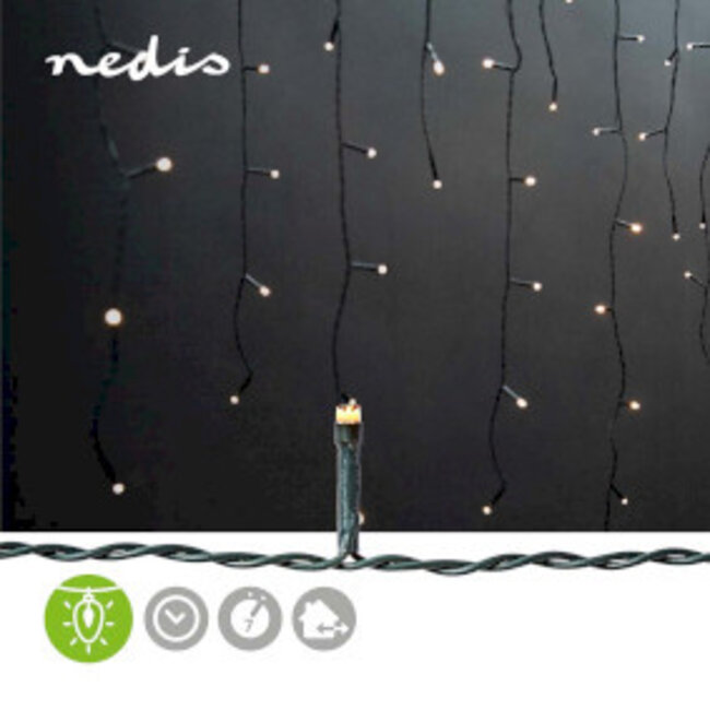Decoratieve IJspegel Verlichting | 180 LED's | Warm Wit | 5.90 m | Licht effecten: 7 | Netvoeding