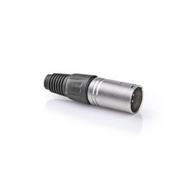 XLR-Connector | Recht | Male | Vernikkeld | Beschermingshoes | Diameter kabelinvoer: 7.0 mm | Metaal | Zilver | 10 Stuks | Polybag