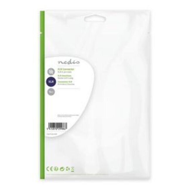 XLR-Connector | Recht | Male | Vernikkeld | Beschermingshoes | Diameter kabelinvoer: 7.0 mm | Metaal | Zilver | 10 Stuks | Polybag