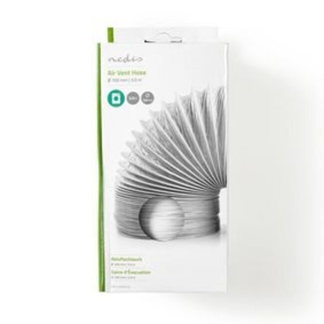 PVC Luchtafvoerslang | 100 mm | 3.00 m | Geschikt voor: Air Ventilation / Tumble Dryers | Wit