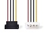 Interne Voedingskabel | Molex Male | SATA 15-Pins Female | Verguld | 0.15 m | Rond | PVC | Multicolour | Envelop