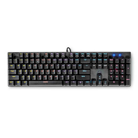 Nedis GKBDM110BKUS. Toetsenbord formaat: Volledige grootte (100%), Aansluiting: USB, Toetsenbord toetsschakelaar: Mechanische keyswitch, Toetsenbordindeling: QWERTY, Aantal toetsen