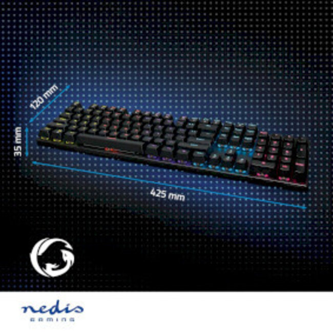 Bedraad Gaming Toetsenbord | USB Type-A | Mechanische Toetsen | LED | QWERTY | US Internationaal | USB Gevoed | Lengte stroomkabel: 1.50 m | Gaming