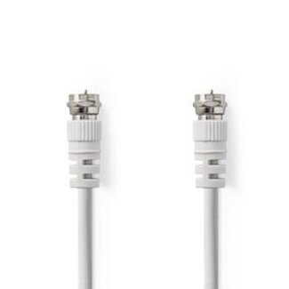 Nedis Satelliet- en Antennekabel | F-Male | F-Male | Vernikkeld | 75 Ohm | Dubbel Afgeschermd | 3.00 m | Rond | PVC | Wit | Doos