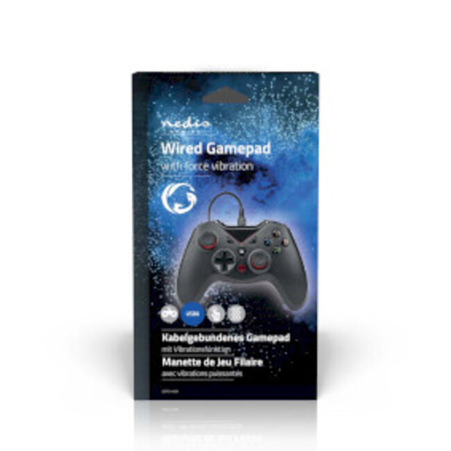 Gamepad | USB Type-A | USB Gevoed | PC | Aantal knoppen: 12 | Kabellengte: 1.60 m | Zwart