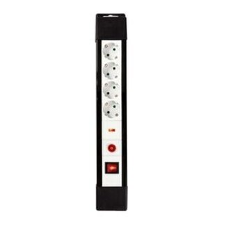 Nedis Stekkerdoos met Overspanningsbeveiliging | 4-wegs | Randaarde stekker / Type F (CEE 7/7) | 3.00 m | 3500 W | 16 A | Soort aarding: Zijcontacten | Hoek van stopcontact: 45 ° | H05VV-F 3G 1,5 mm² | Aan/uit knop | Wit / Zwart