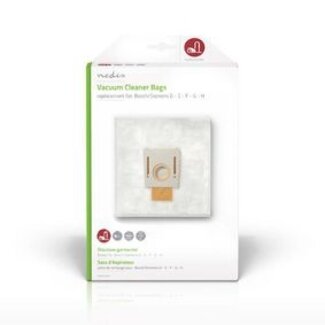 Nedis Stofzuigerzak | 4 Stuks | Synthetisch | Meest verkocht voor: Bosch / Siemens | Wit