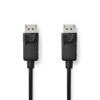 Nedis DisplayPort-Kabel | DisplayPort Male | DisplayPort Male | 4K@60Hz | Vernikkeld | 3.00 m | Rond | PVC | Zwart | Label