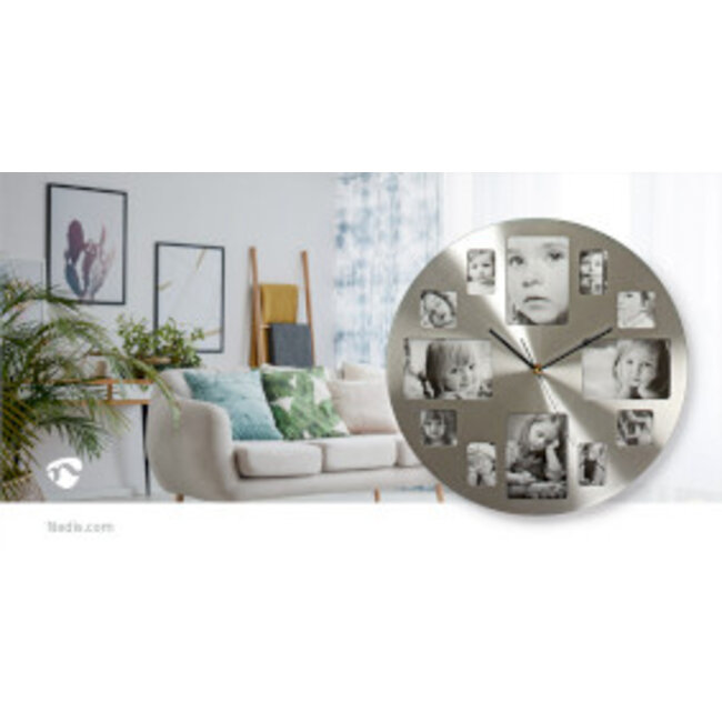 Wandklok | Diameter: 400 mm | Metaal | Zilver