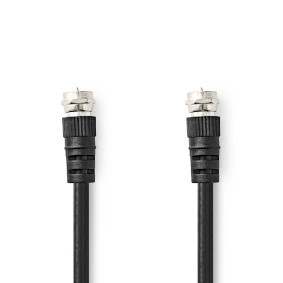 Satelliet- en Antennekabel | F-Male | F-Male | Vernikkeld | 75 Ohm | Dubbel Afgeschermd | 1.50 m | Rond | PVC | Zwart
