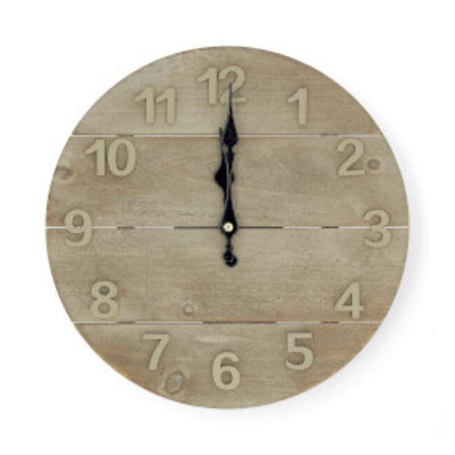 Wandklok | Diameter: 300 mm | Hout | Beige / Bruin