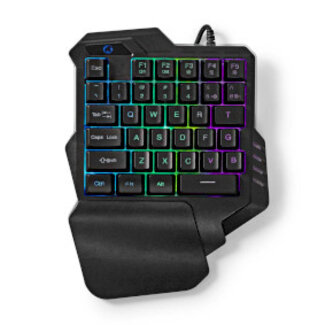 Nedis Bedraad Gaming Toetsenbord | USB Type-A | Membrane Toetsen | RGB | Enkelhandig | Universeel | USB Gevoed | Lengte stroomkabel: 1.60 m | Gaming