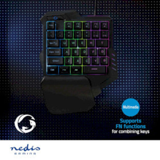 Bedraad Gaming Toetsenbord | USB Type-A | Membrane Toetsen | RGB | Enkelhandig | Universeel | USB Gevoed | Lengte stroomkabel: 1.60 m | Gaming