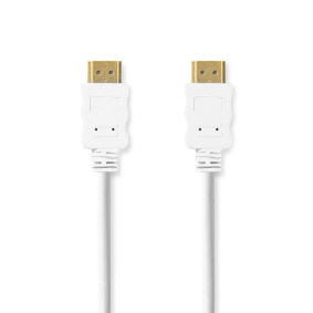 Nedis High Speed ​​HDMI™-Kabel met Ethernet - HDMI™ Connector - HDMI™ Connector - 4K@30Hz - ARC - 10.2 Gbps - 2.00 m - Rond - PVC - Wit - Doos