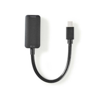 Nedis Mini DisplayPort-Kabel | DisplayPort 1.4 | Mini-DisplayPort Male | HDMI™ Output | 48 Gbps | Vernikkeld | 0.20 m | Rond | PVC | Zwart | Polybag