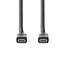 USB-Kabel | USB 3.2 Gen 2x2 | USB-C™ Male | USB-C™ Male | 100 W | 4K@60Hz | 20 Gbps | Vernikkeld | 1.00 m | Rond | PVC | Zwart | Label
