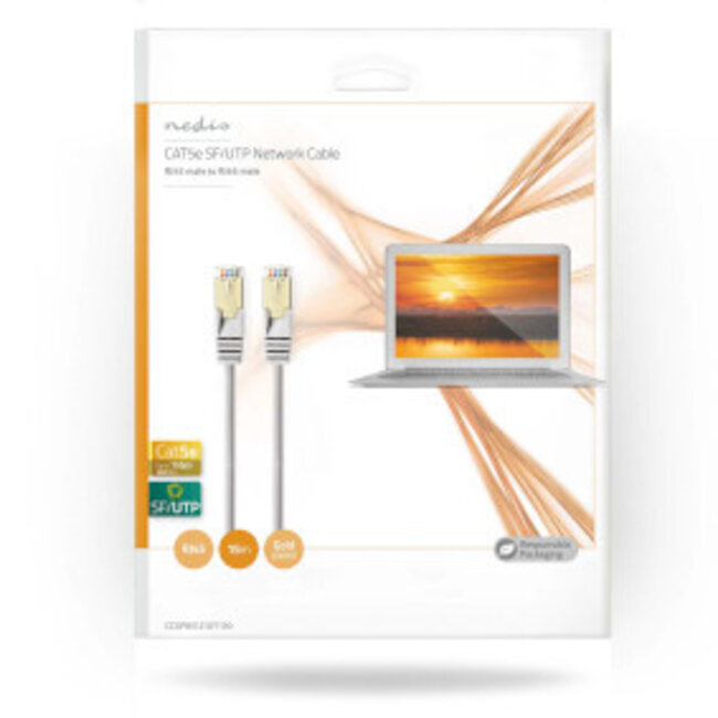 CAT5e Netwerkkabel | SF/UTP | RJ45 Male | RJ45 Male | 15.0 m | Rond | PVC | Grijs | Envelop