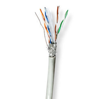 Nedis Netwerk Kabel Rol | CAT6 | Stranded | S/FTP | CCA | 305.0 m | Binnenshuis | Rond | PVC | Grijs | Trekdoos