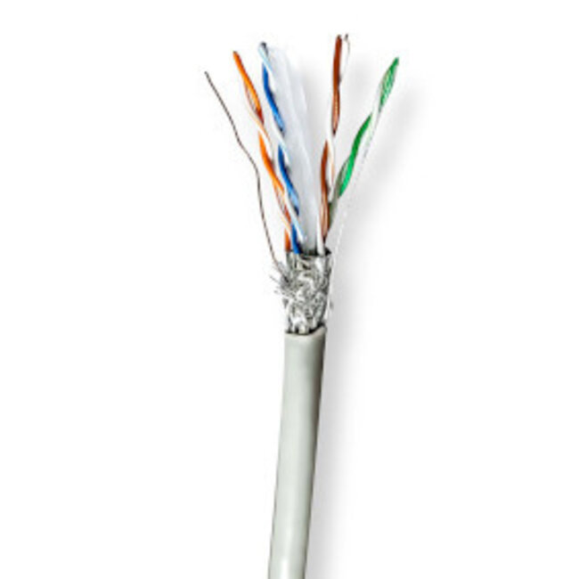 Netwerk Kabel Rol | CAT6 | Stranded | S/FTP | CCA | 305.0 m | Binnenshuis | Rond | PVC | Grijs | Trekdoos