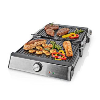 Nedis Contact Grill | 2000 W | 29 x 23 cm | Regelbare temperatuur | Kunststof / Roestvrij Staal