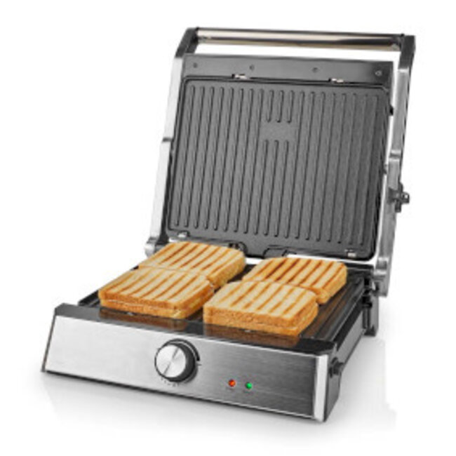 Contact Grill | 2000 W | 29 x 23 cm | Regelbare temperatuur | Kunststof / Roestvrij Staal