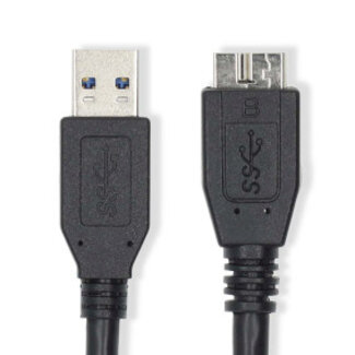 Nedis USB-Kabel | USB 3.2 Gen 1 | USB-A Male | USB Micro-B Male | 5 Gbps | Vernikkeld | 1.00 m | Rond | PVC | Blauw | Label