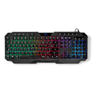 Nedis Bedraad Gaming Toetsenbord | USB Type-A | Membrane Toetsen | LED | AZERTY | Frans | USB Gevoed | Lengte stroomkabel: 1.30 m | Multimedia