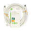 Coaxkabel | IEC (Coax) Male | IEC (Coax) Female | Vernikkeld | 120 dB | 75 Ohm | Viervoudig Afgeschermd | 5.00 m | Rond | PVC | Wit | Label