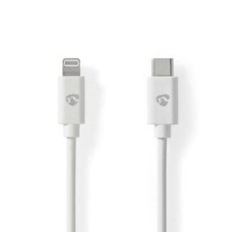 Nedis Lightning Kabel | USB 2.0 | Apple Lightning 8-Pins | USB-C™ Male | 480 Mbps | Vernikkeld | 2.00 m | Rond | PVC | Wit | Label