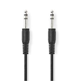 Nedis Stereo-Audiokabel - 6,35 mm Male - 6,35 mm Male - Vernikkeld - 2.00 m - Rond - Zwart - Label