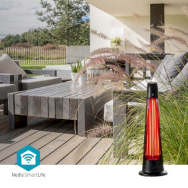 SmartLife Patio Verwarmer | Wi-Fi | 1200 W | 2 Warmte Standen | Zwenkfunctie | Omvalpreventie | IP24 | Zwart