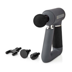 Nedis Sport Massage Gun | Batterij Gevoed | Ingebouwde Lithium-Ion | Oplaadbaar | 6 Massage Modes | USB-kabel | Grijs