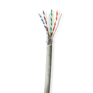 Nedis Netwerk Kabel Rol | CAT6 | Solid | S/FTP | CCA | 305.0 m | Binnenshuis | Rond | PVC | Grijs | Trekdoos