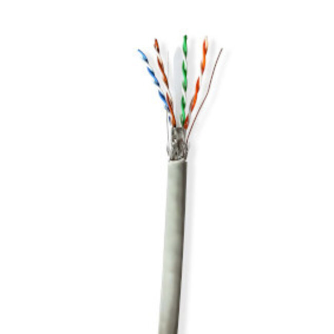 Netwerk Kabel Rol | CAT6 | Solid | S/FTP | CCA | 305.0 m | Binnenshuis | Rond | PVC | Grijs | Trekdoos