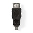 USB Micro-B Adapter | USB 2.0 | USB Micro-B Male | USB-A Female | 480 Mbps | Vernikkeld | PVC | Zwart | Blister