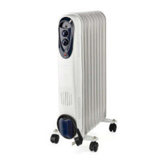 Nedis Mobiele Olieradiator | 800 / 1200 / 2000 W | 9 Vinnen | Instelbare thermostaat | 3 Warmte Standen | Omvalpreventie | Wit
