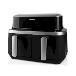 Nedis Dubbele Heteluchtfriteuse | 2x4.2 l | Tijdschakelaar: 60 min | Aantal vooraf ingestelde programma's: 10 | Digitaal | Zwart