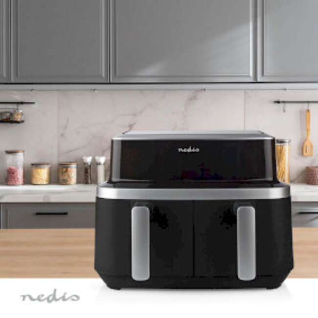 Dubbele Heteluchtfriteuse | 2x4.2 l | Tijdschakelaar: 60 min | Aantal vooraf ingestelde programma's: 10 | Digitaal | Zwart