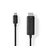 USB-C™ Adapter | USB 3.2 Gen 1 | USB-C™ Male | HDMI™ Connector | 4K@60Hz | 2.00 m | Rond | Vernikkeld | PVC | Zwart | Label